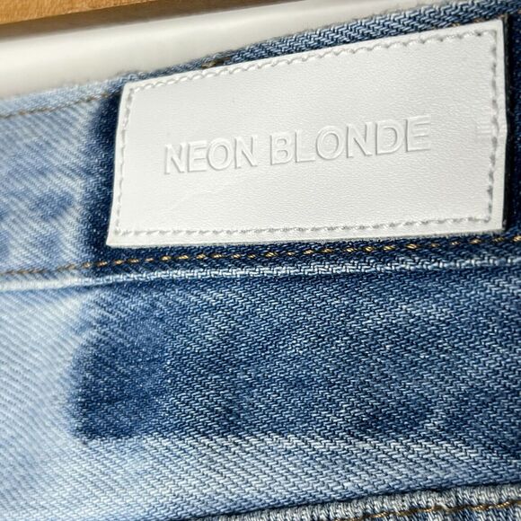 Neon Blonde Siren Mum Fit Button Fly Light Wash Size 25 - Picture 6 of 10